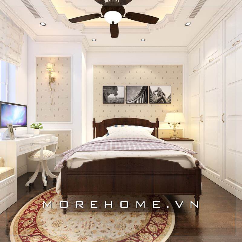Giường ngủ chung cư tân cổ điển Giường ngủ chung cư tân cổ điển