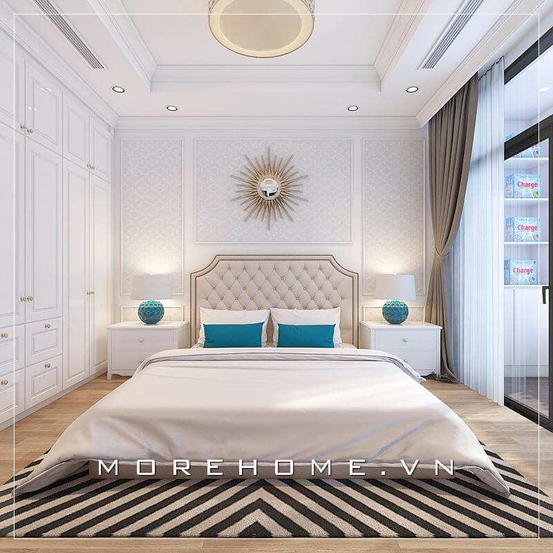 Giường ngủ chung cư tân cổ điển Giường ngủ chung cư tân cổ điển