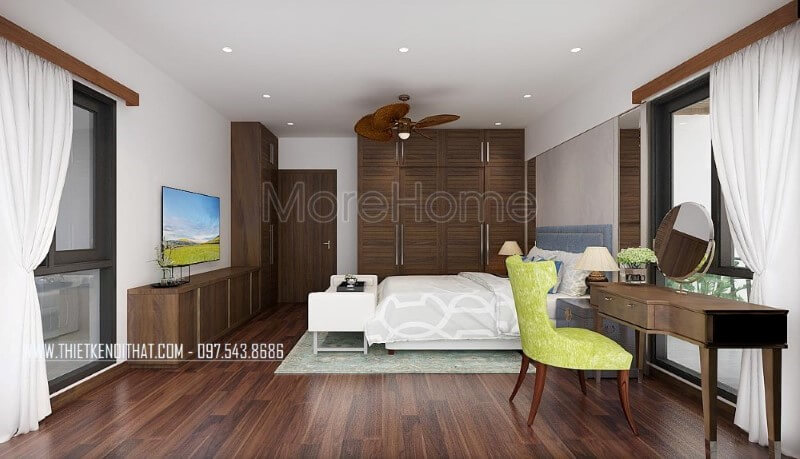 Thiết kế nội thất phòng ngủ biệt thự