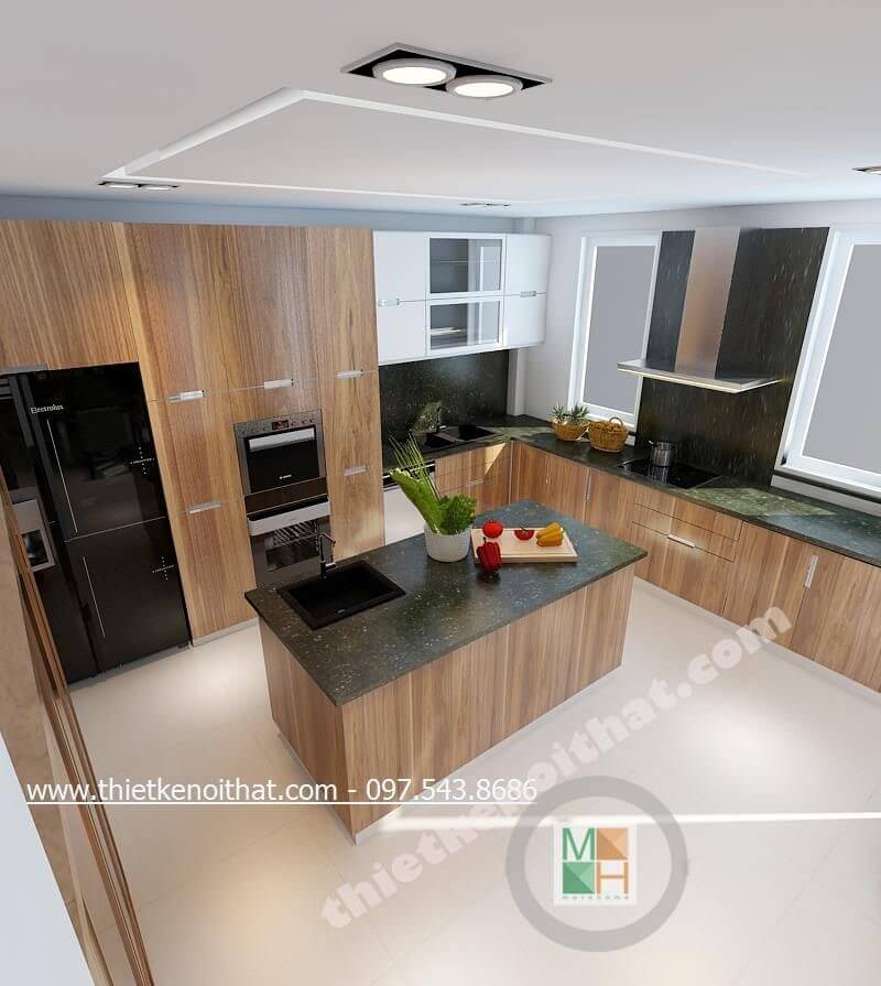 Thiết kế nội thất phòng bếp hiện đại tại biệt thự Hill Stale Thiết kế phòng bếp, tủ bếp đẹp