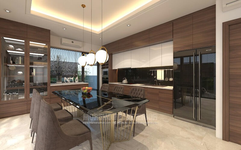 Mẫu tủ bếp gỗ laminate kết hợp Acylic màu trắng tinh tế tạo sự thanh lịch, nhẹ nhàng trong không gian bếp Tủ bếp đẹp, tủ bếp đẹp hiện đại, tủ bếp An Cường, tủ bếp cao cấp