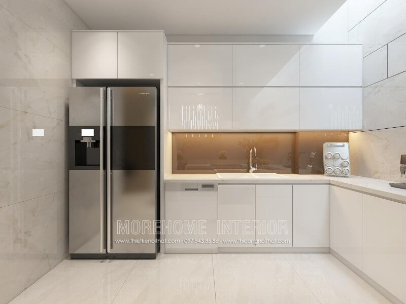 Lựa chọn tủ bếp màu trắng tinh tế mang lại không gian sang trọng và nhẹ nhàng hơn Tủ bếp hiện đại đẹp