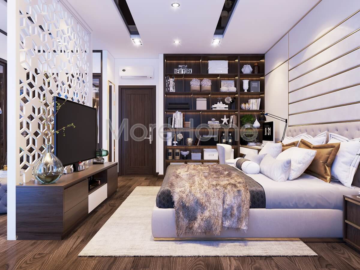Thiết kế phòng ngủ phong cách hiện đại với nội thất gỗ đepcao cấp cho không gian phòng sang trọng Thiết kế phòng ngủ nhà phố