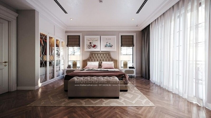 Tranh canvas treo tường hình xe đạp đẹp, đáng yêu cho phòng bé gái. Thiết kế phòng ngủ nhà phố