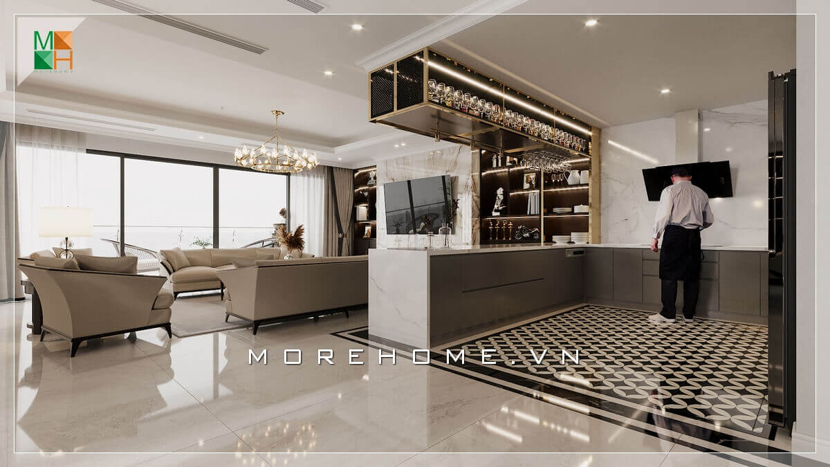 Bộ sofa phòng khách đẹp, sang trọng biến không gian phòng khách trở nên cao cấp hơn. Thiết kế nội thất phòng khách nhà phố