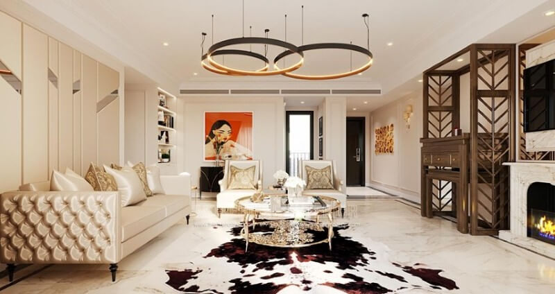 Thiết kế nội thất phòng khách chung cư cao cấp và tiện nghi Gợi ý các mẫu thiết kế phòng khách tân cổ điển tiện nghi