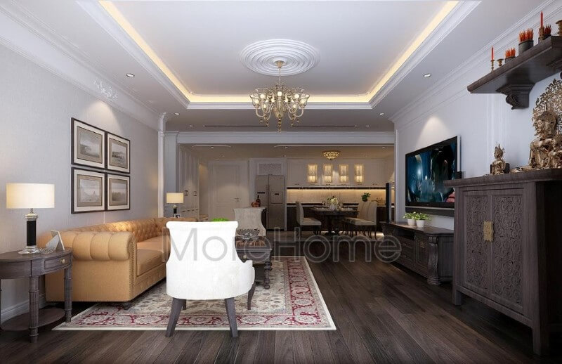 Mẫu thiết kế nội thất phòng khách chung cư cao cấp phong cách tân cổ điển Gợi ý các mẫu thiết kế phòng khách tân cổ điển tiện nghi