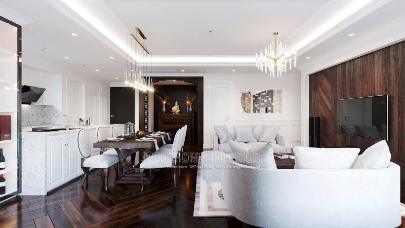 Mách nhỏ nội thất phòng bếp tân cổ điển đẹp đến mê mẩn Thiết kế chung cư