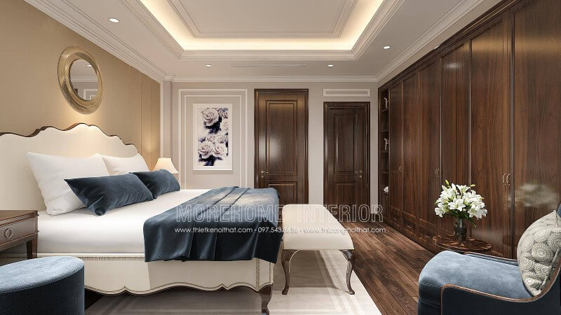 Giường ngủ chung cư tân cổ điển Giường ngủ chung cư tân cổ điển