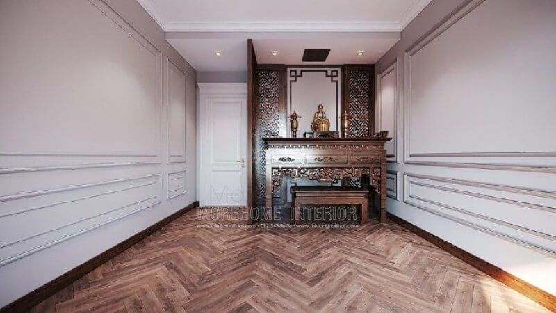 Sắp xếp nội thất phòng thờ đẹp, hiện đại.