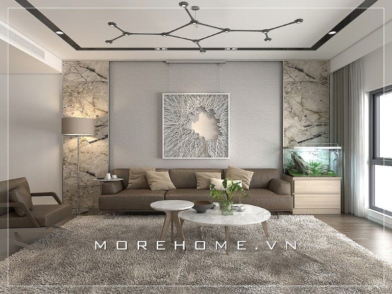 Bộ sofa với gam màu trầm được thiết kế theo phong cách hiện đại mang đến sự trẻ trung, ấn tượng mỗi khi bước chân vào căn phòng.