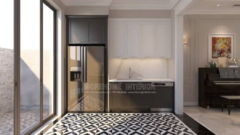 Trang trí nội thất phòng bếp chung cư phong cách hiện đại