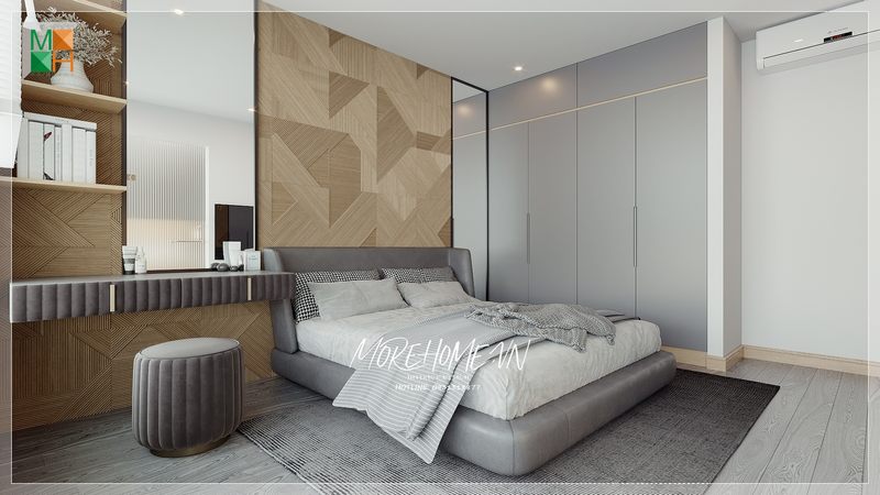 Phòng ngủ được bố trí nội thất hợp lý, giúp bạn có không gian nghỉ ngơi thoải mái