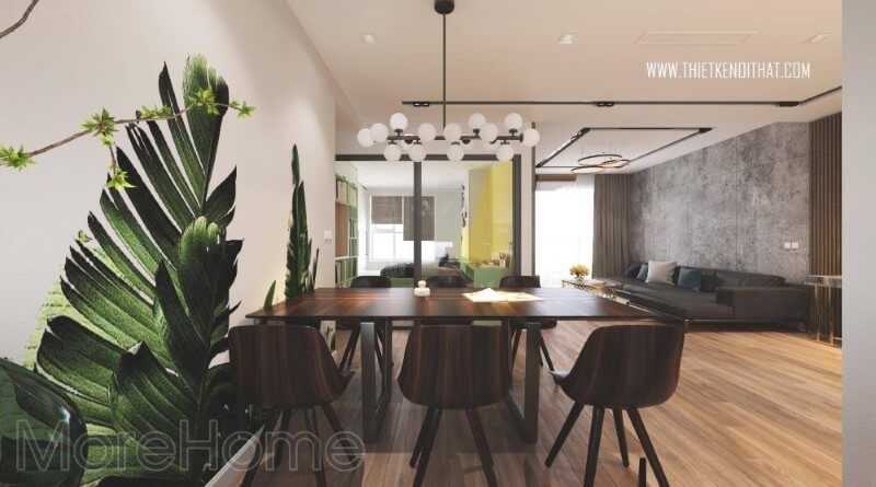 Bàn ăn gỗ công nghiệp 6 người thiết kế đơn gỉan, đẹp tinh tế