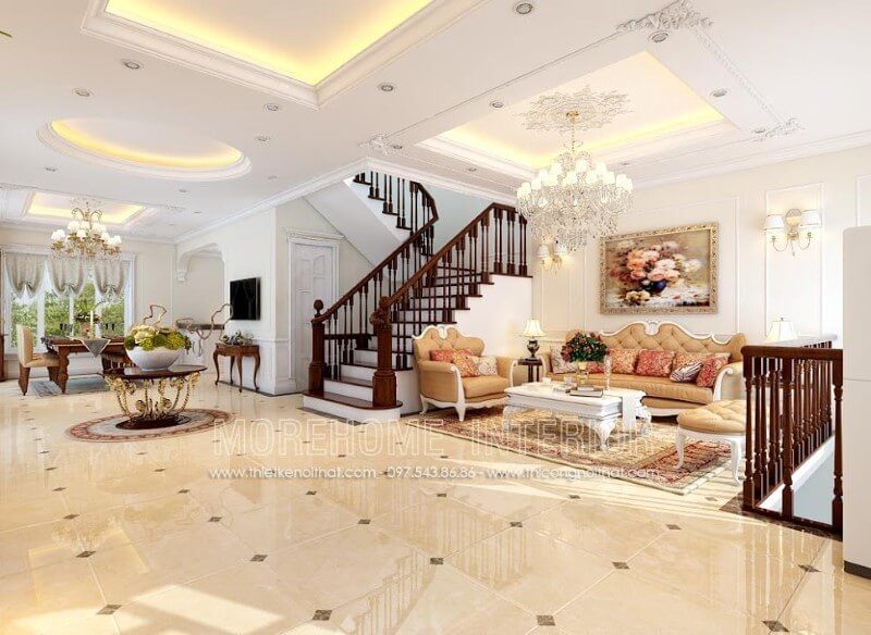 Bàn trà MH-TCD012 phong cách tân cổ điển trí phòng khách chung cư, biệt thự sang trọng