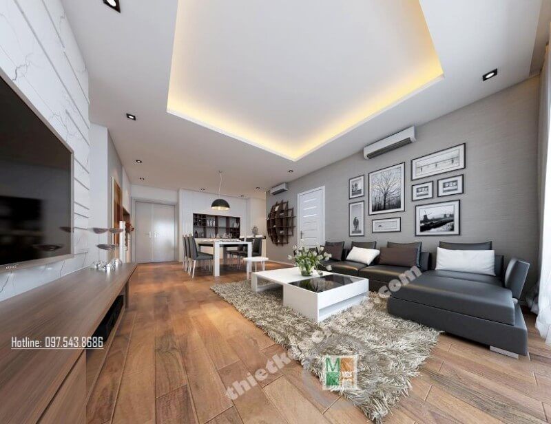 Mẫu bàn trà đẹp được đặt ở chính giữa không gian tạo cảm giác sang trọng và tinh tế hơn