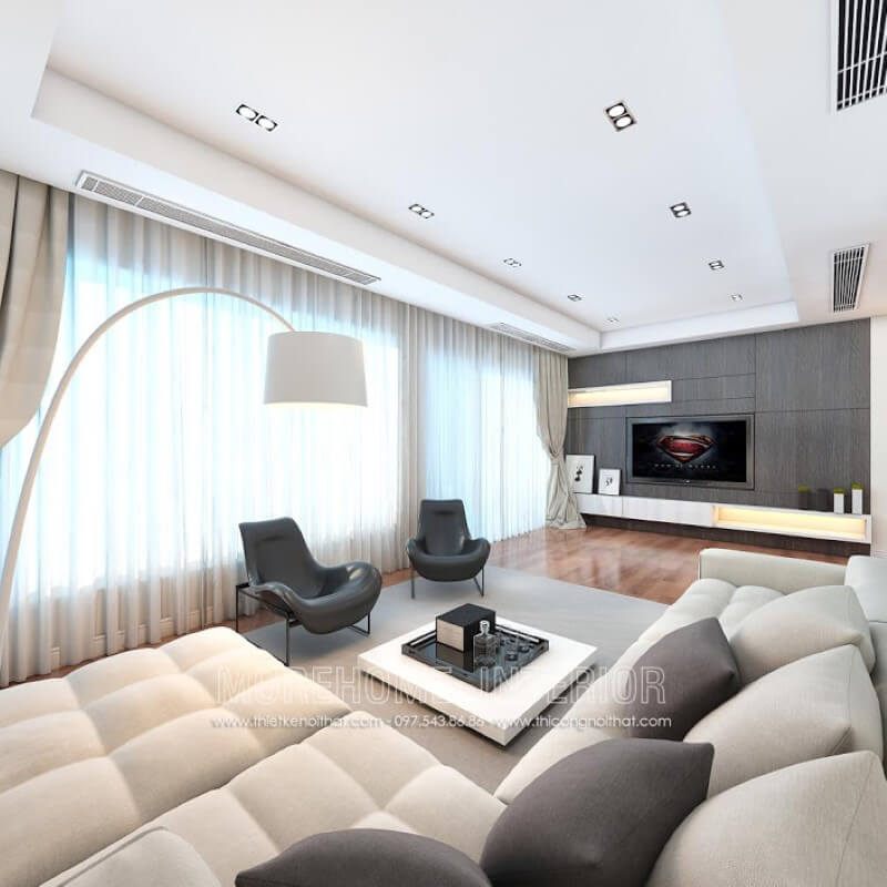 Mẫu bàn trà với lối thiết kế hiện đại tạo nên không gian sống năng động, trẻ trung