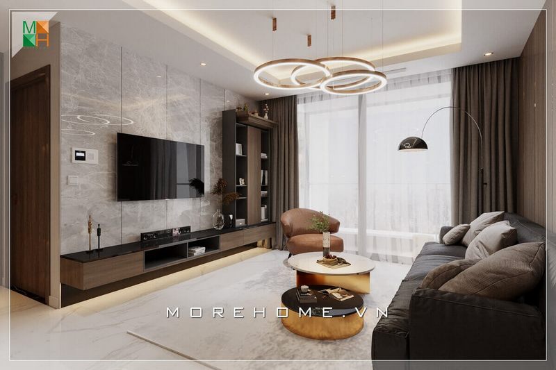 Mẫu bàn trà 2 tầng cho phòng khách với thiết kế lạ mắt, mặt bàn đá nhân tạo kết hợp chân inox mạ vàng cao cấp, cho không gian phòng khách trở nên sang trọng hơn, phù hợp cho chung cư, nhà phố, biệt thự phong cách hiện đại