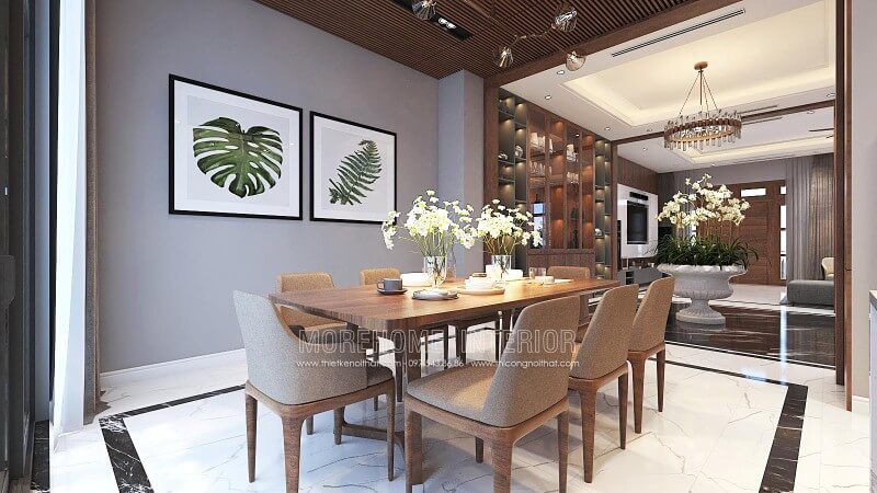 Bộ bàn ăn gỗ óc chó 8 ghế hiện đại đẹp cho chung cư, biệt thự, nhà phố.