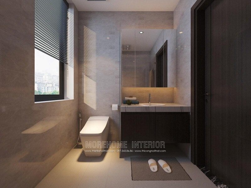 Gương ốp tường hình chữ đẹp cho phòng tắm chung cư, biệt thự, nhà phố nhỏ.