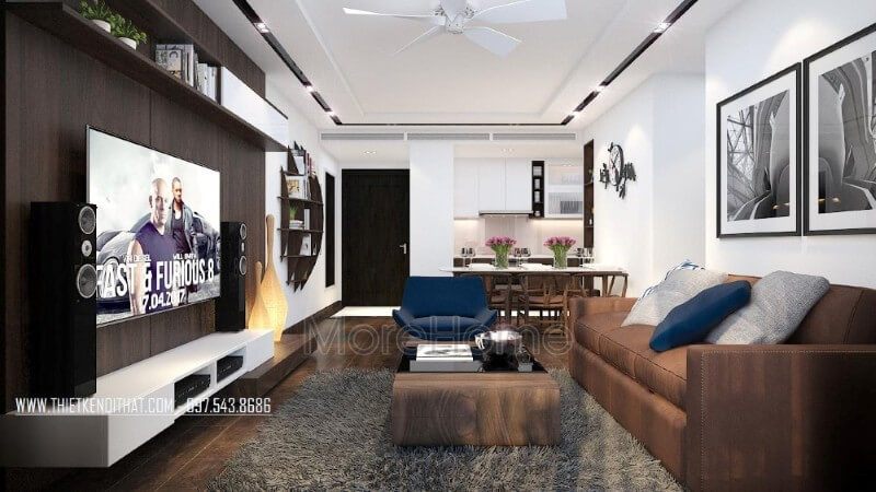 Thiết kế nội thất căn hộ Home City phong cách hiện đại trẻ trung, cá tính mà không kém phần tinh tế, thanh lịch