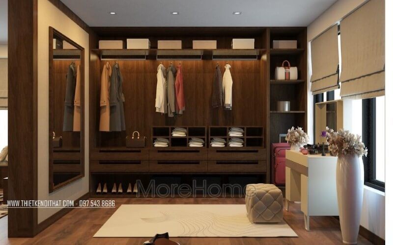 Thiết kế khu vực thay đồ chung cư phong cách hiện đại