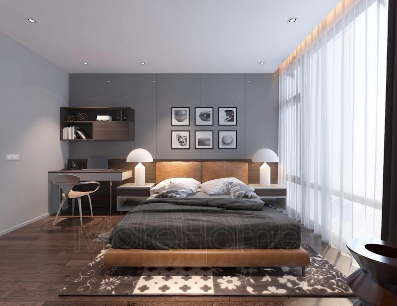 Ánh sáng tự nhiên và nhân tạo được hài hòa lại trong căn phòng khi được kiến trúc sư lựa chọn kính cường lực trong suốt