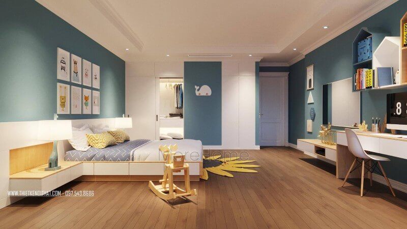 Trang trí nội thất phòng ngủ cho bé với màu sắc sống động, đồ nội thất thiết kế đáng yêu kích thích sự sáng tạo cho bé