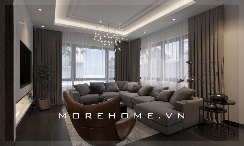 Sở hữu 1 vẻ ngoài tinh tế, mẫu thiết kế phòng khách biệt thự của Morehome luôn nhận được sự ưu ái của đông đảo các hộ gia đình.
