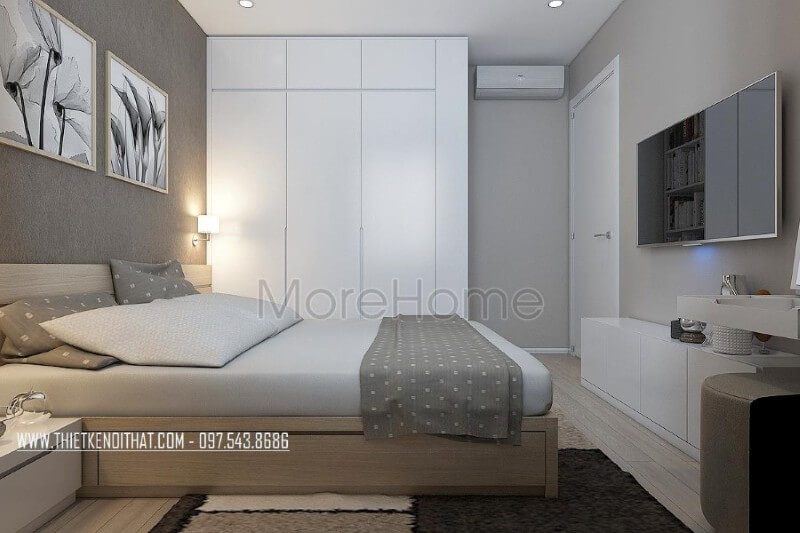 Tủ quần áo gỗ công nghiệp âm tường tiện dụng, dễ dàng sử dụng cũng như giúp tiết kiệm không gian phòng ngủ