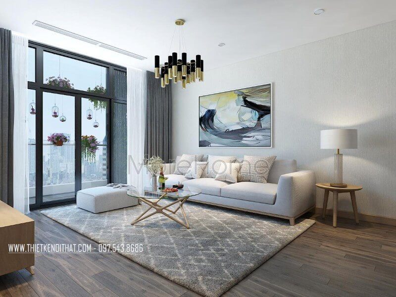 Thiết kế nội thất phòng khách chung cư hiện đại, sáng tại với mẫu đồ nội thất này gia chủ có thể thiết kế nội thất chung cư giá rẻ với chất liệu gỗ công nghiệp, đây là phương án giúp gia chủ tối ưu được kinh phí.