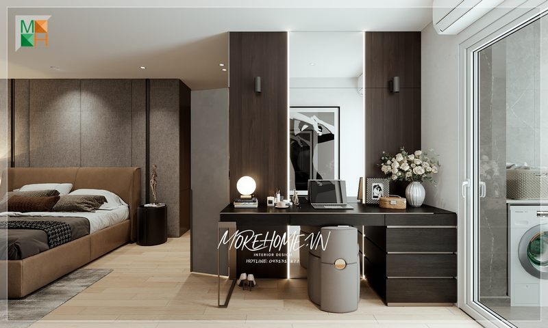 Gương trang điểm treo tường hình chữ nhật hiện đại sử dụng hiệu quả hỗ trợ tốt cho gia chủ chuẩn bị chỉnh chu trước khi ra ngoài.