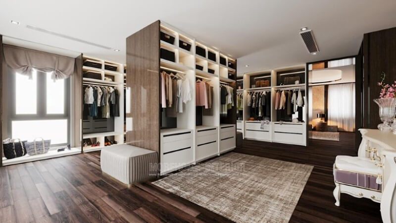 Thiết kế trang trí nội thất phòng thay đồ phòng thay đồ đẹp hiện đại cho không gian nội thất biệt thự hải phòng